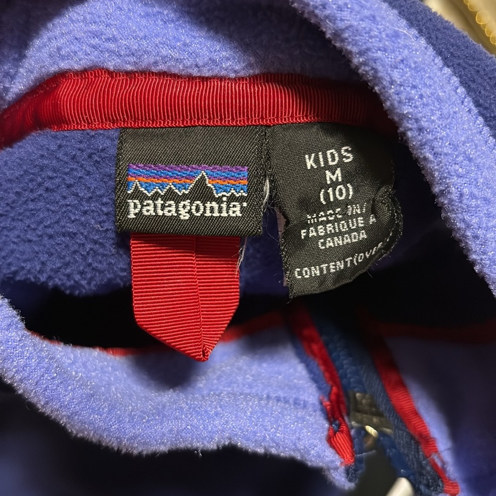 Patagonia Synchilla Kids Cozy Blue Fleece Jacket Vest Size Medium - Picture 2 of 7